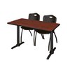Cain Rectangle Tables > Training Tables > Cain Training Table & Chair Sets, 48 X 24 X 29, Cherry MTRCT4824CH47BK